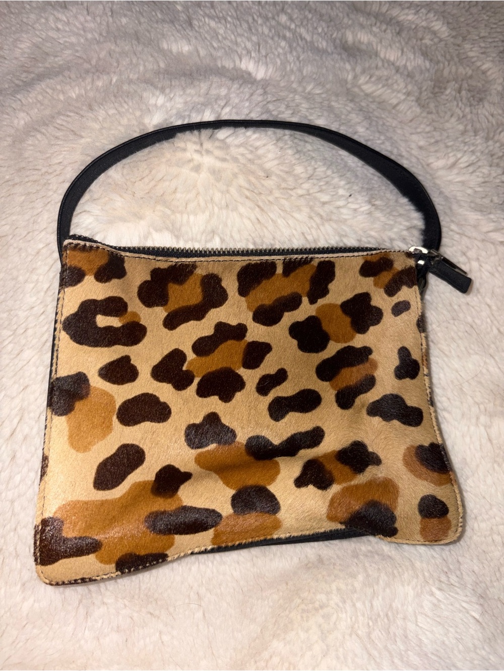Y2K Nine West Leopard Print Calf Hair Bag